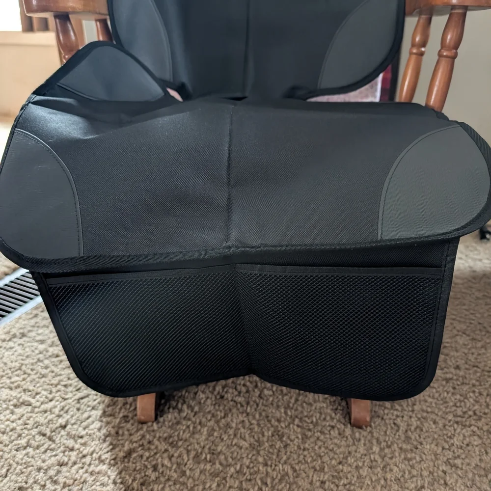 Universal Black Car Seat Cushion Protector with Storage